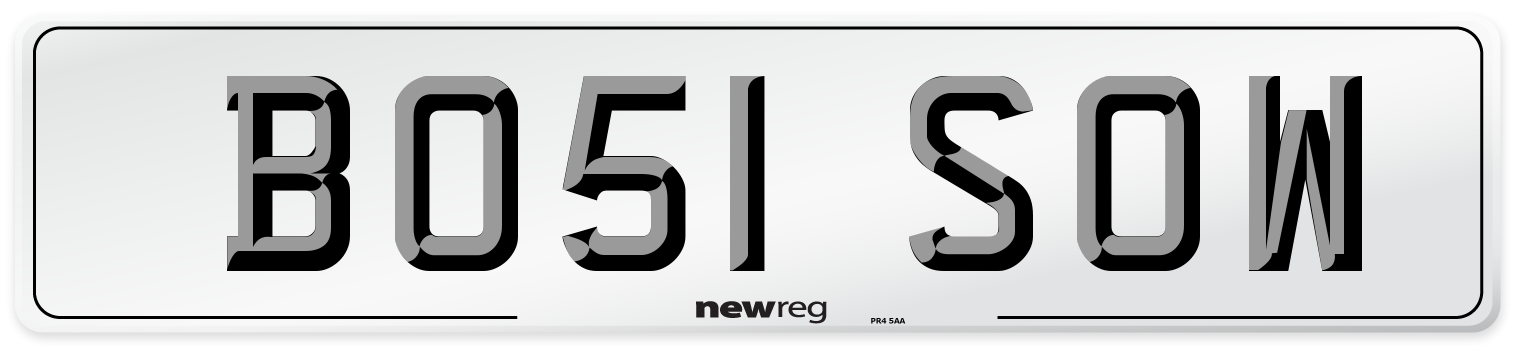 BO51 SOW Number Plate from New Reg